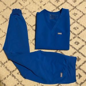 Royal Blue Figs Scrub Set